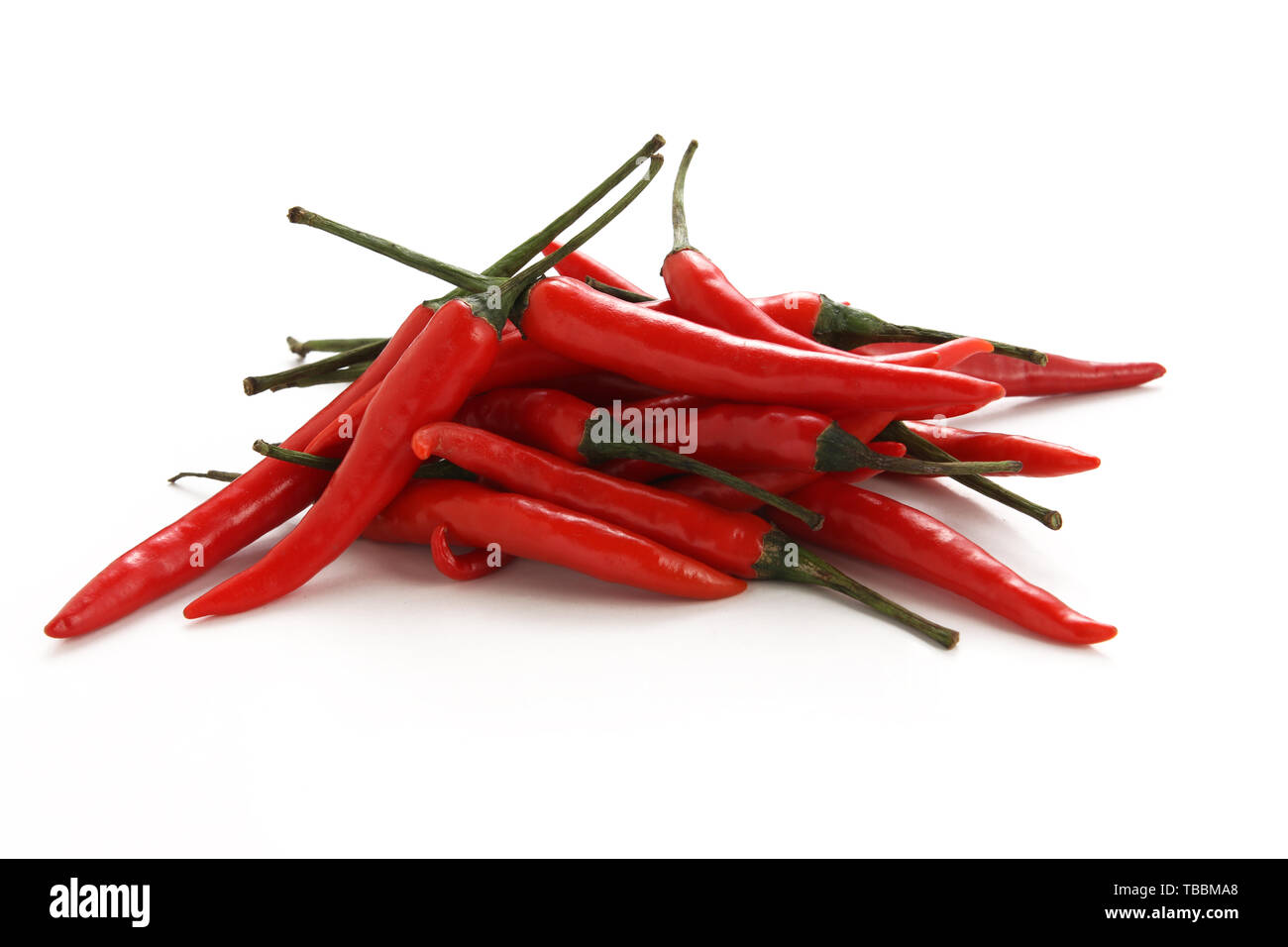 Chili peppers, weißer Hintergrund Stockfoto