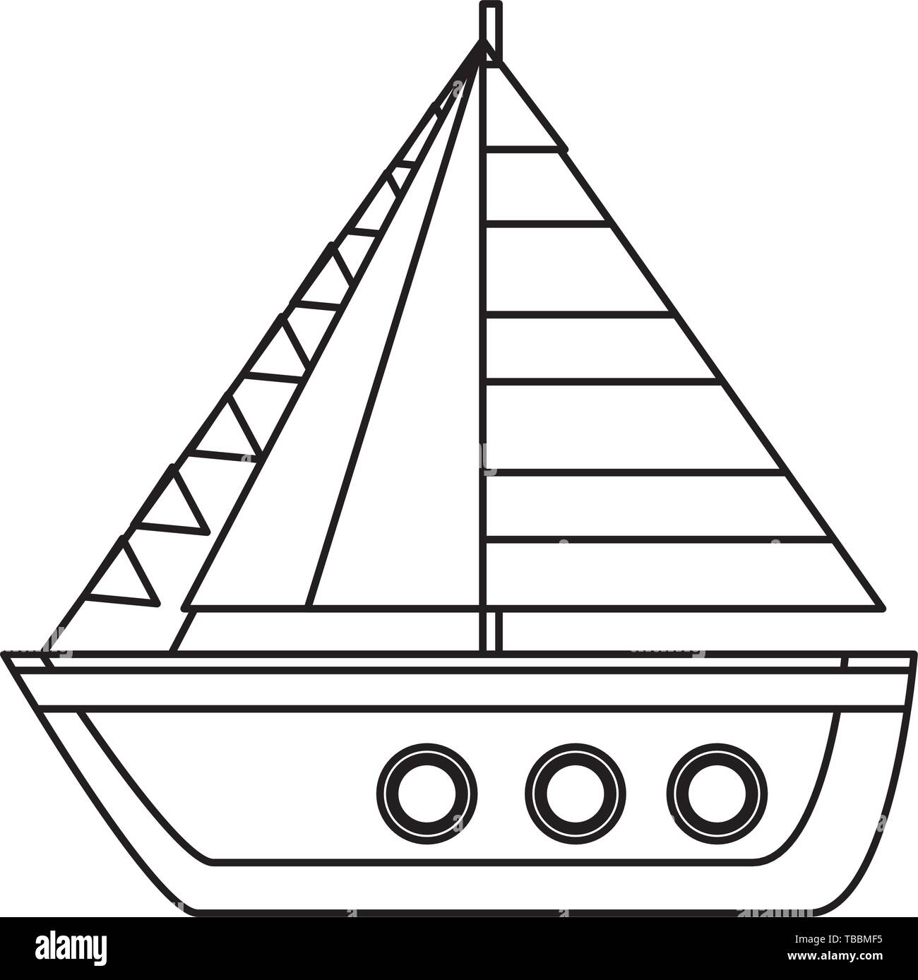 Schiff Segelboot Sommer isolierte Symbol Stock Vektor