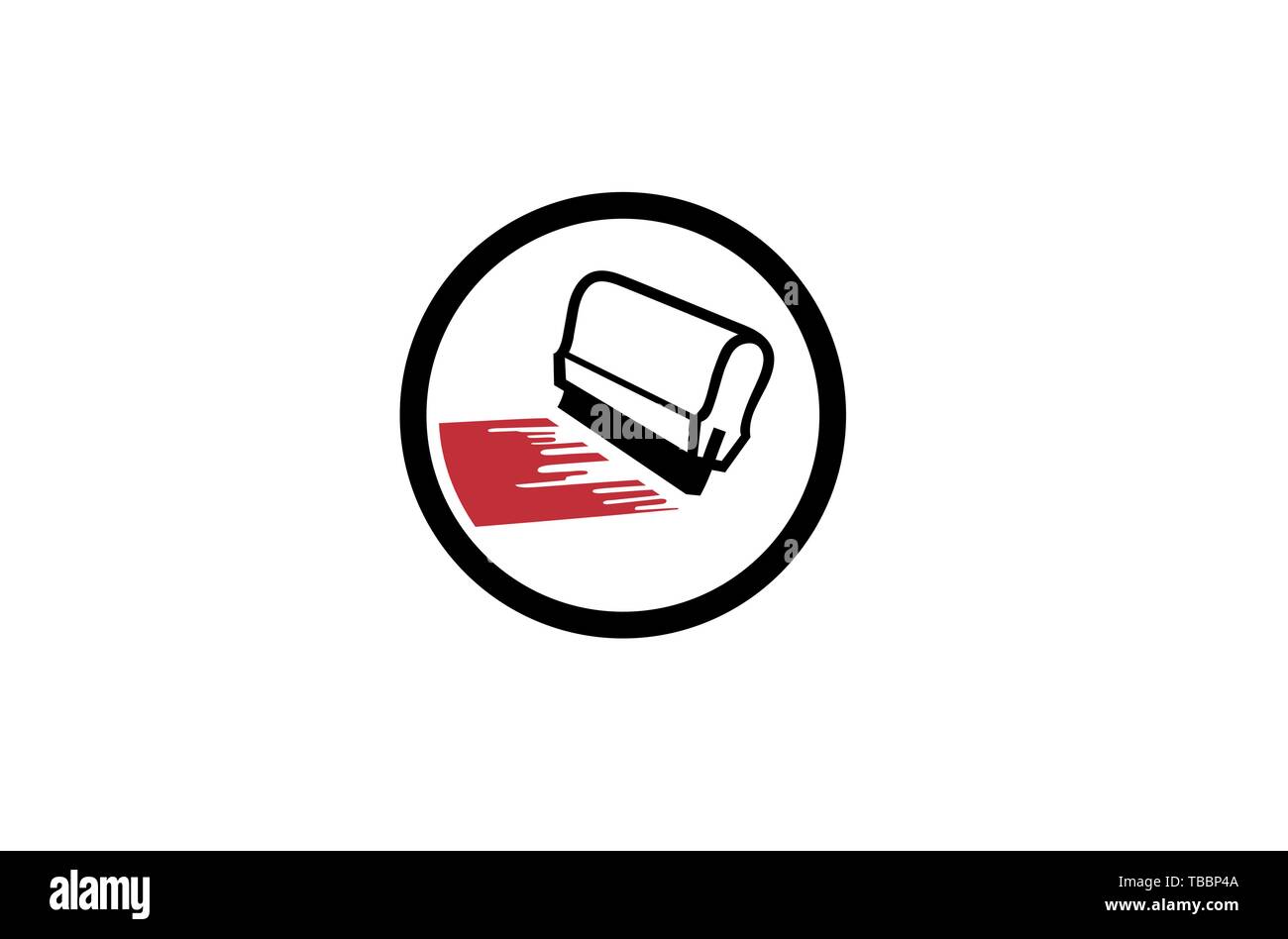 Creative Circle Squeegee Siebdruck Symbol Logo Vector Illustration Stock Vektor