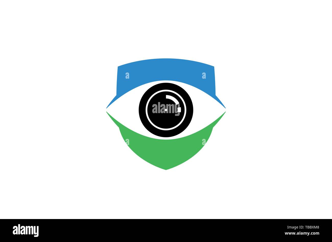 Creative Blue Shield Eye Vision Logo Design Symbol Vektor Illustration Stock Vektor