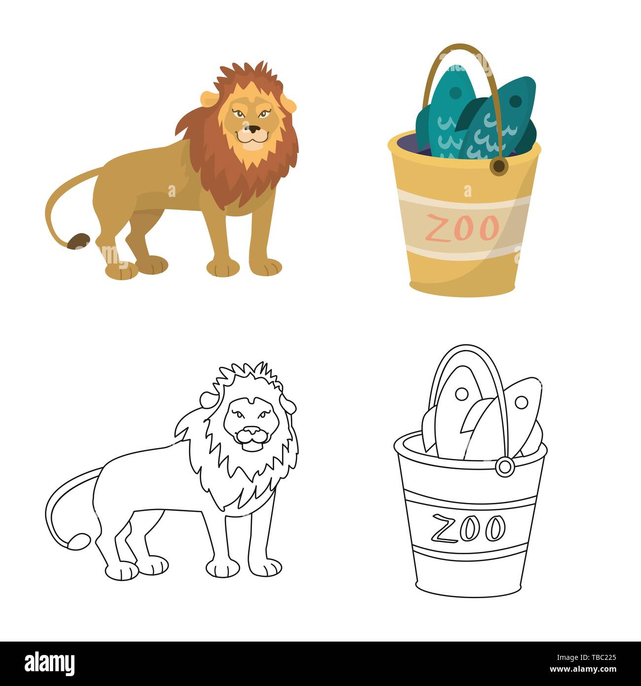 Vector Illustration der Natur und Spaß-Symbol. Sammlung von Natur und ...