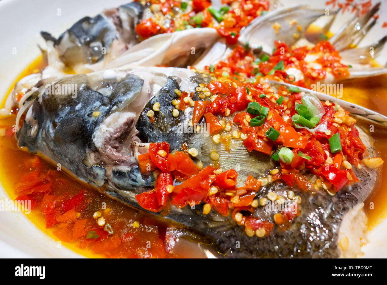 Chili Fish Head. Stockfoto