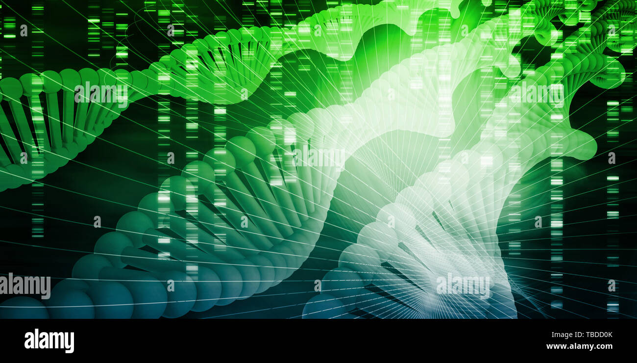 Moderne Genetik und DNA-Analyse Hintergrund Konzept Stockfoto
