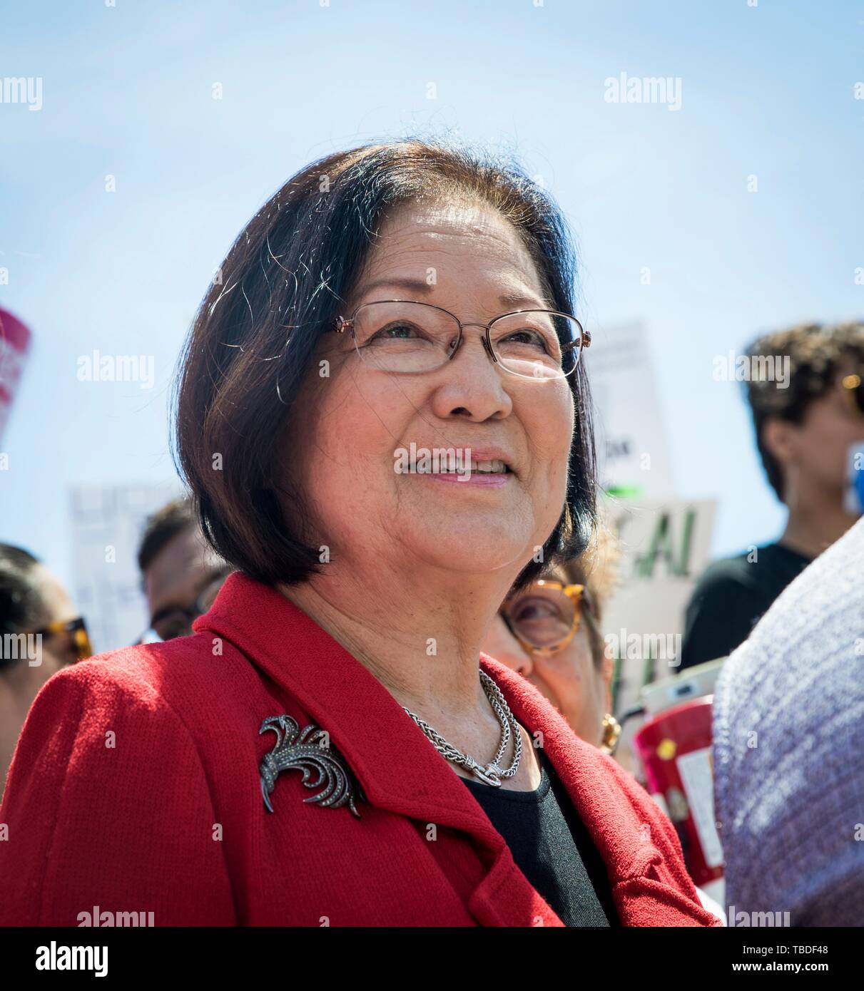 Der US-Senator Mazie Hirono besucht eine Kundgebung zur Unterstützung der pro-Wahl und die Rechte der Frauen am Obersten Gerichtshof am 21. Mai 2019 in Washington, DC. Der Protest sei Teil der nationalen Aktionsplan folgende neue staatliche Gesetze, die Abtreibung in den Republikanischen Staaten. Stockfoto