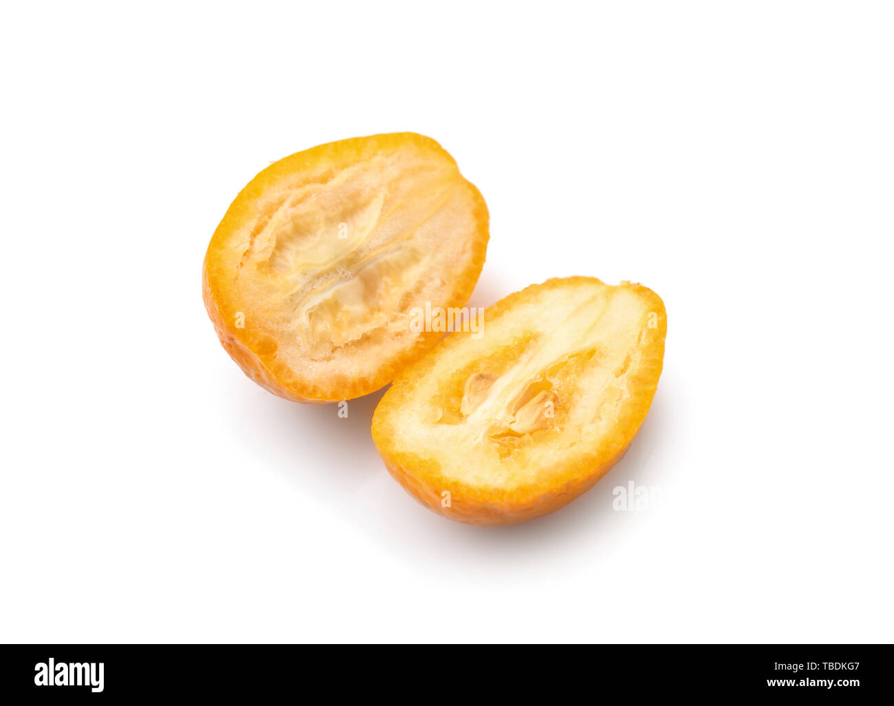 Lecker kumquat Obst auf weißem Hintergrund Stockfoto