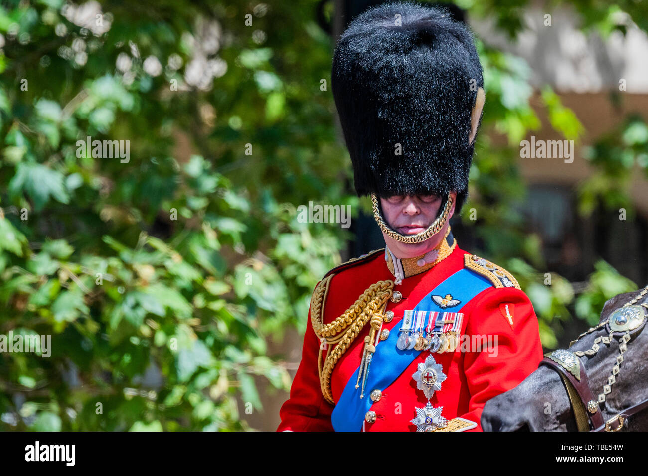 London, Großbritannien. 1. Juni 2019. Prinz Andrew kehrt die Mall - Seiner Königlichen Hoheit des Herzogs von York Bewertungen die Generalprobe für die die Farbe auf horseguards Parade und der Mall. Credit: Guy Bell/Alamy Live News Credit: Guy Bell/Alamy leben Nachrichten Stockfoto