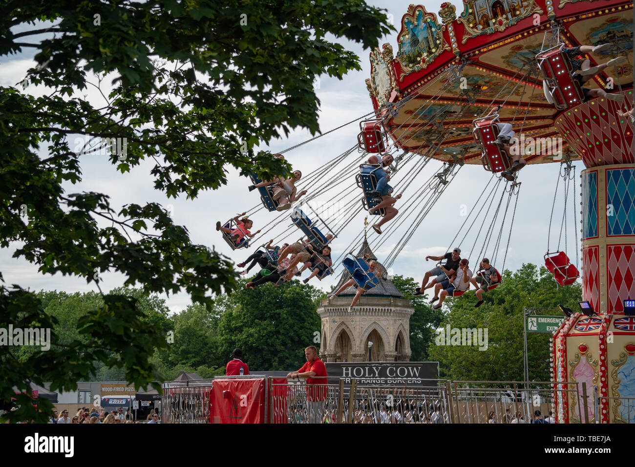 London, Großbritannien. Samstag, 1 Juni, 2019. Musik Fans im Jahr 2019 alle Punkte im Osten Festival, Foto: Roger Garfield/Alamy leben Nachrichten Stockfoto