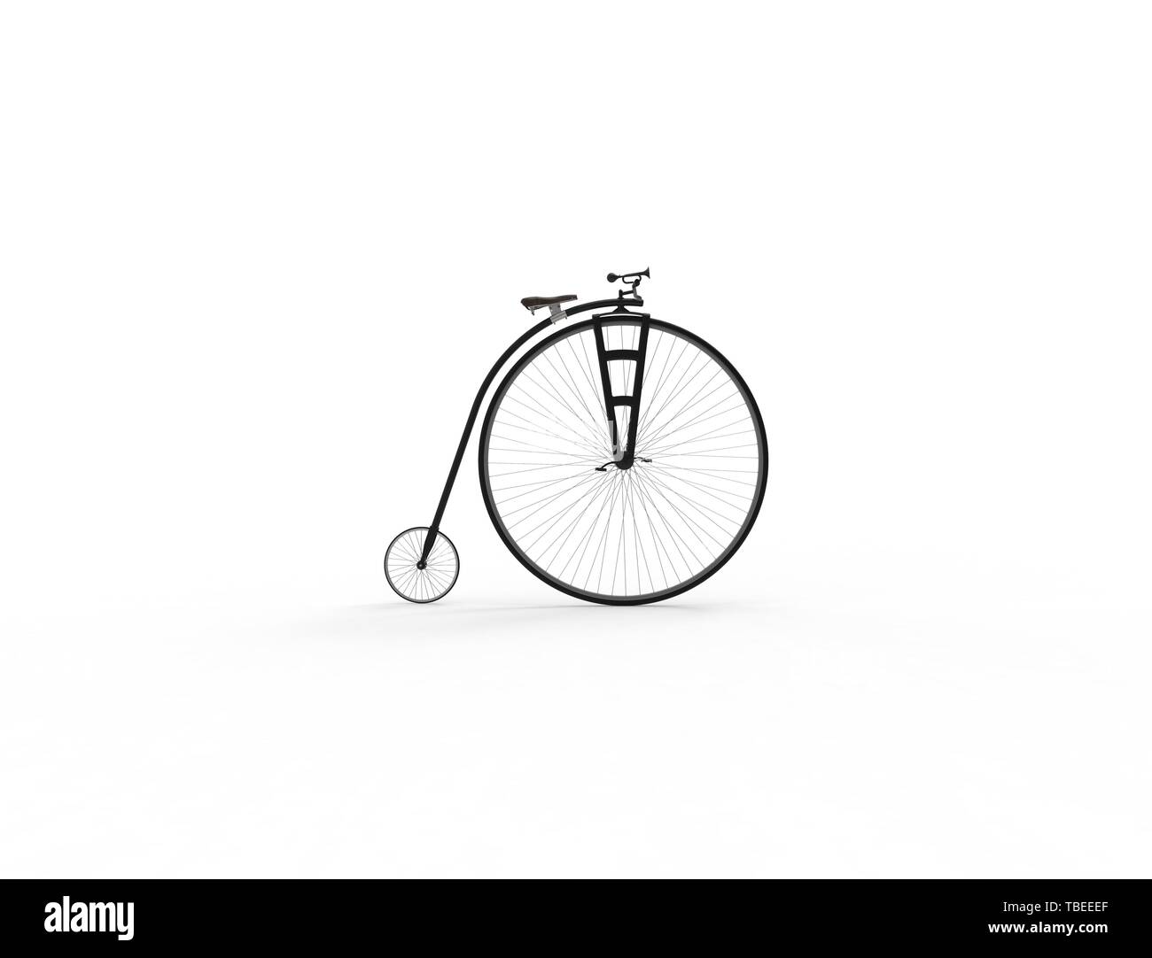 3D-Rendering für eine Vintage velocipede auf weißem Hintergrund. Stockfoto