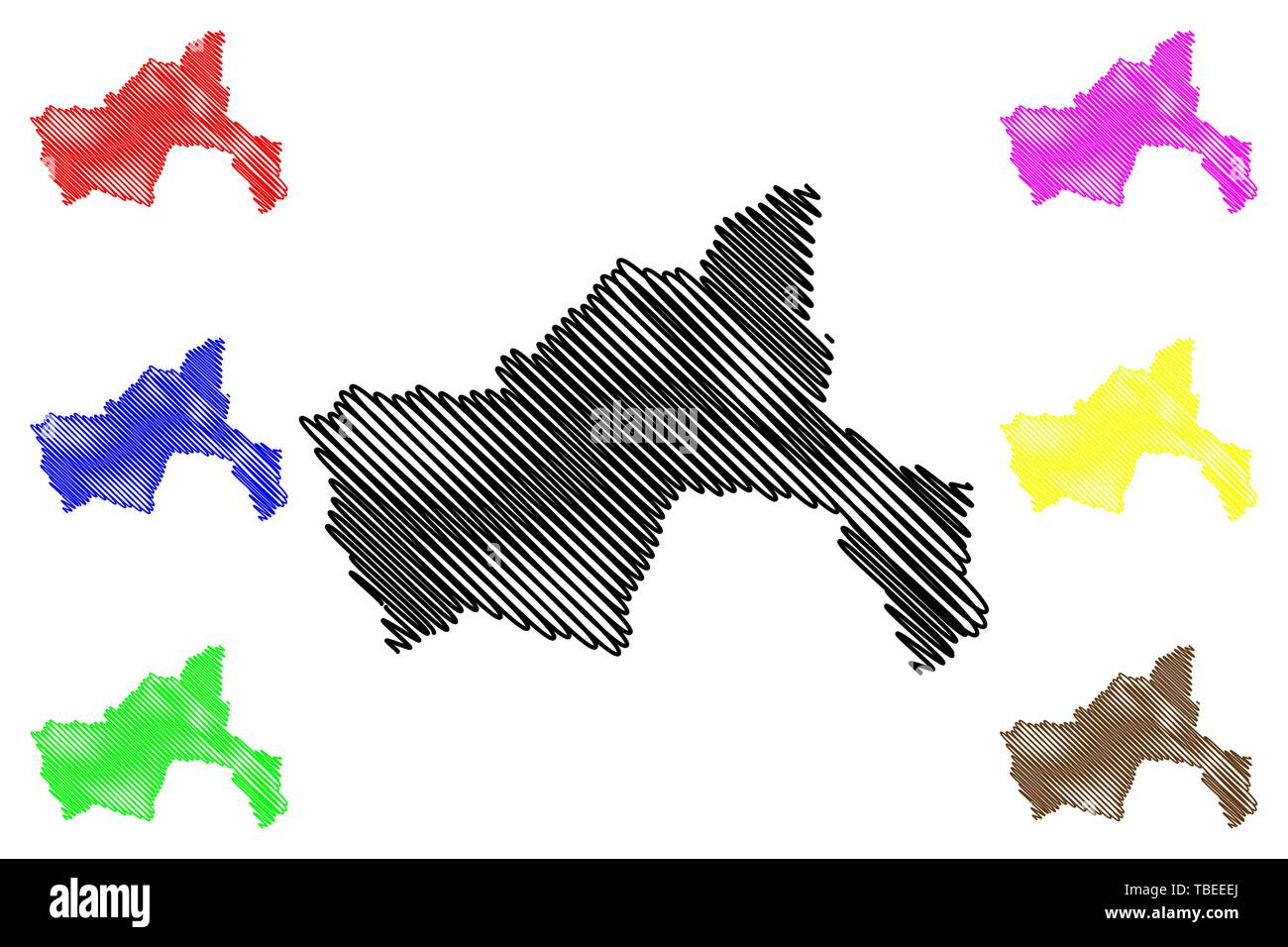 Die Provinz Parwan (Islamische Republik Afghanistan, Provinzen Afghanistans) Karte Vektor-illustration, kritzeln Skizze Parvan Karte Stock Vektor