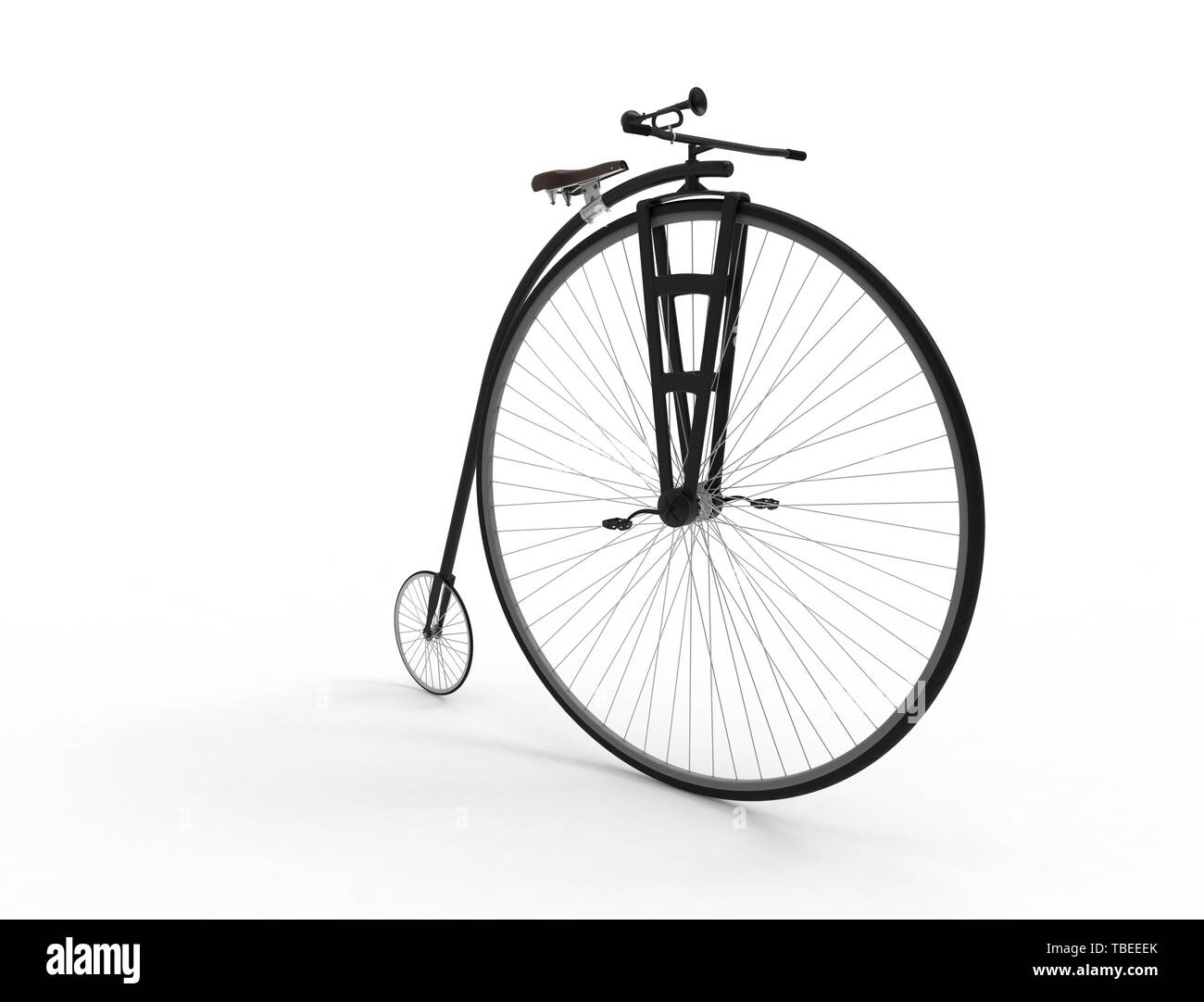 3D-Rendering für eine Vintage velocipede auf weißem Hintergrund. Stockfoto