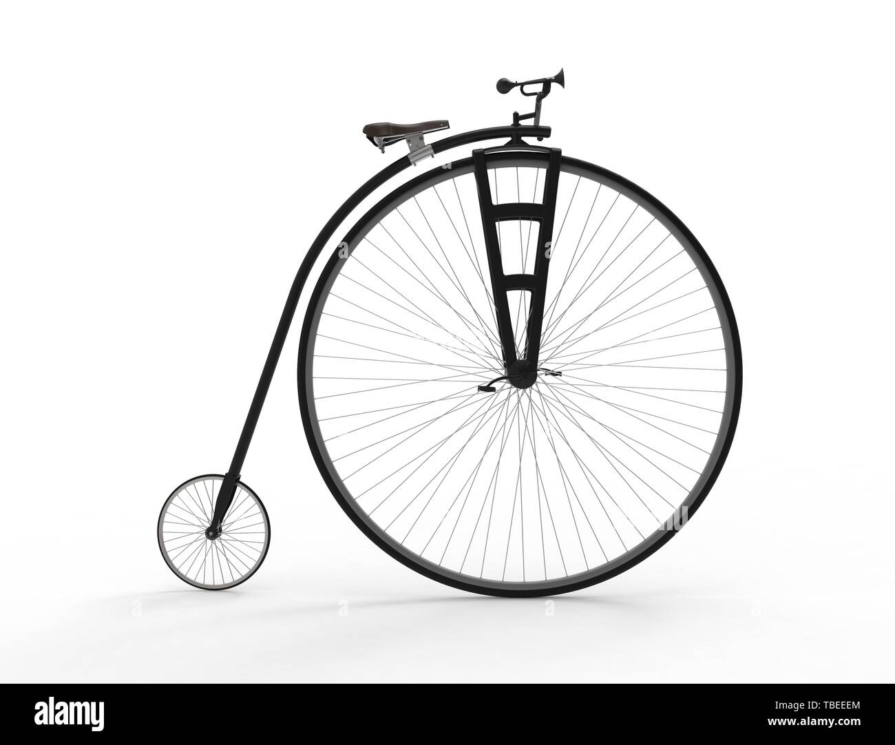 3D-Rendering für eine Vintage velocipede auf weißem Hintergrund. Stockfoto