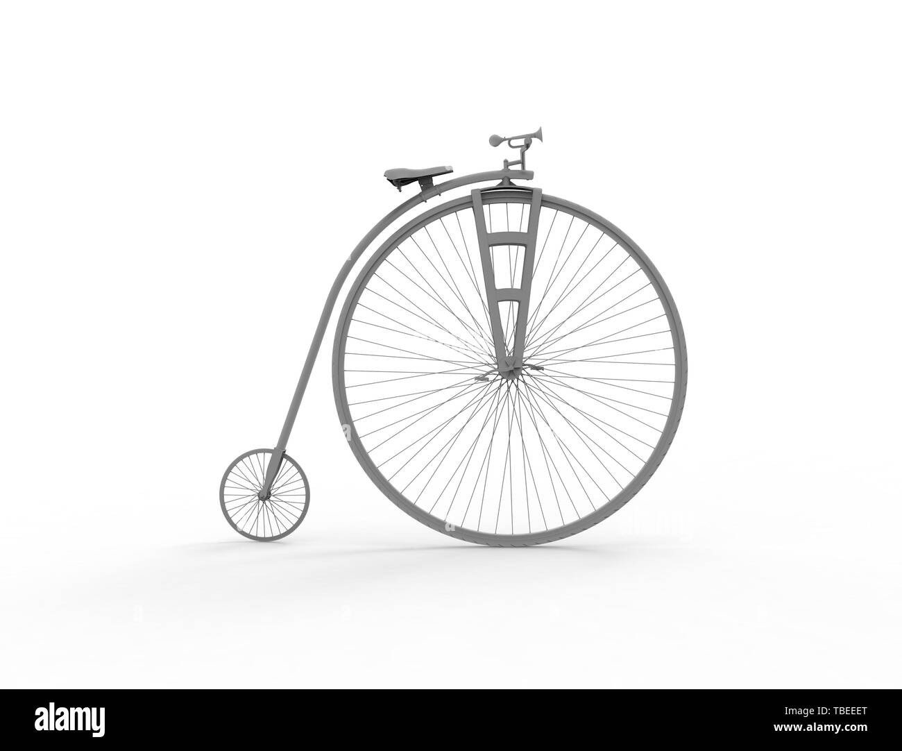 3D-Rendering für eine Vintage velocipede auf weißem Hintergrund. Stockfoto