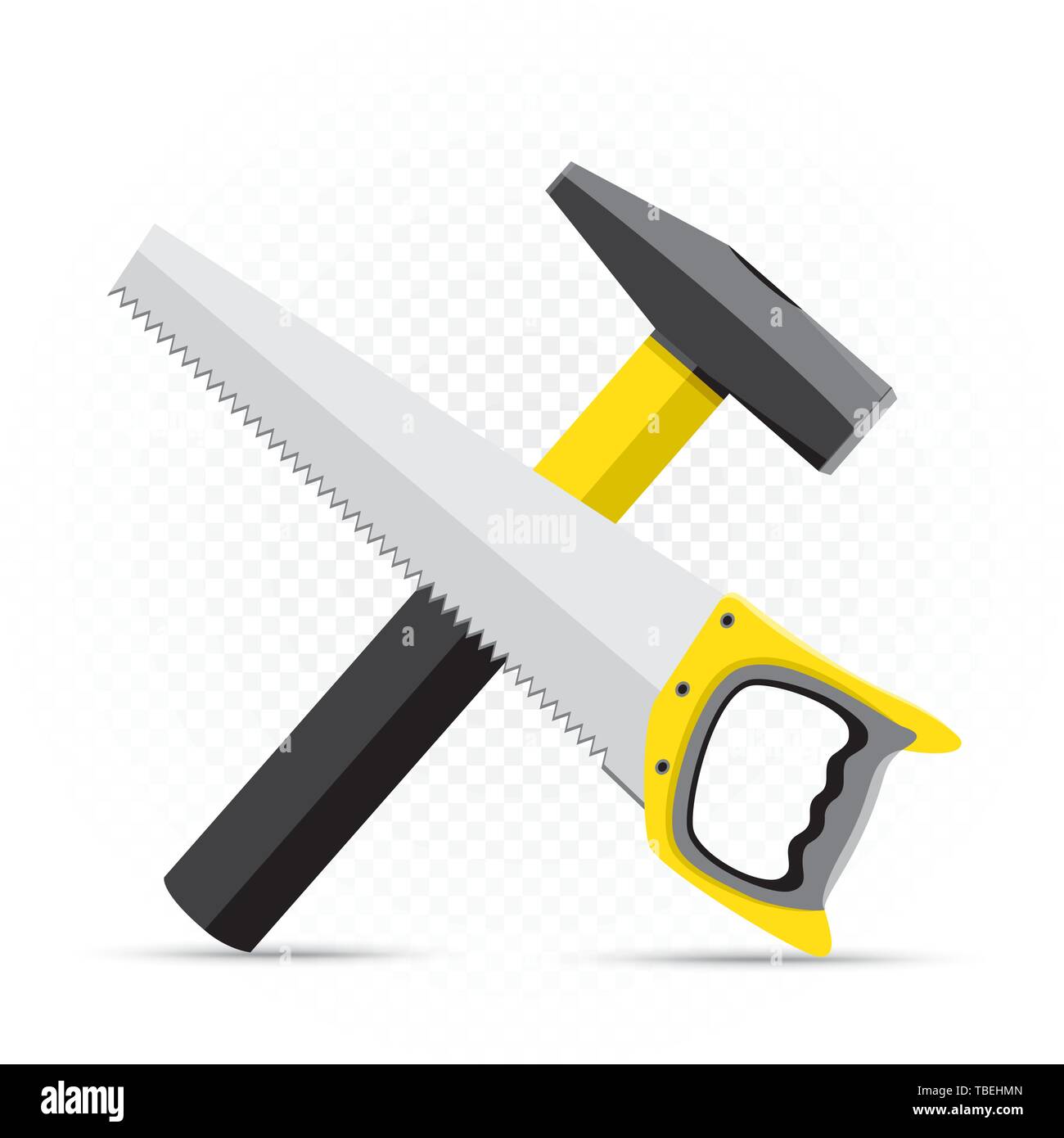 Säge und Hammer icon Reparatur Stock-Vektorgrafik - Alamy