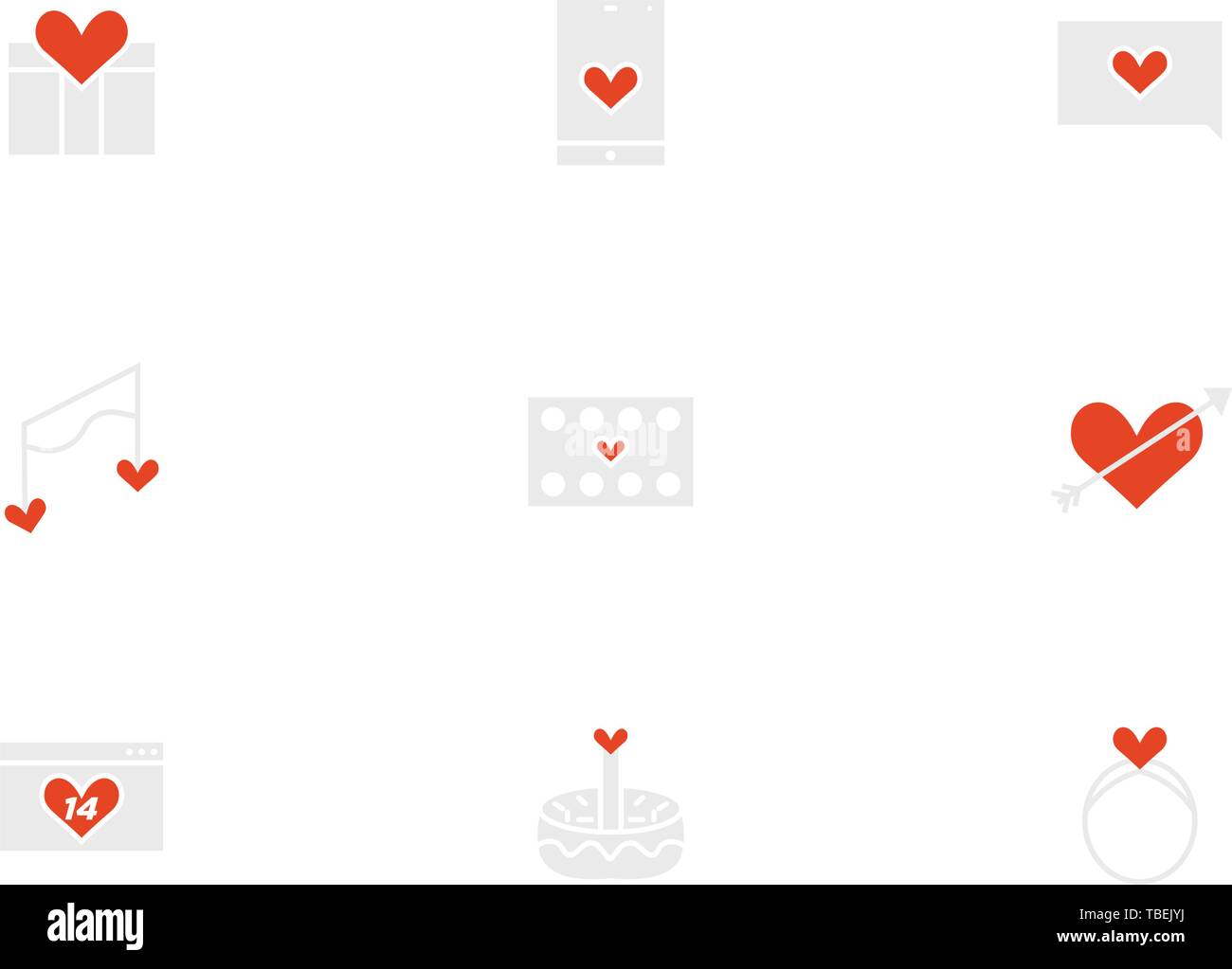 Premium Set von Herzen flachbild Symbole. Einfache Piktogramm pack - Valentine Symbole gesetzt Stock Vektor