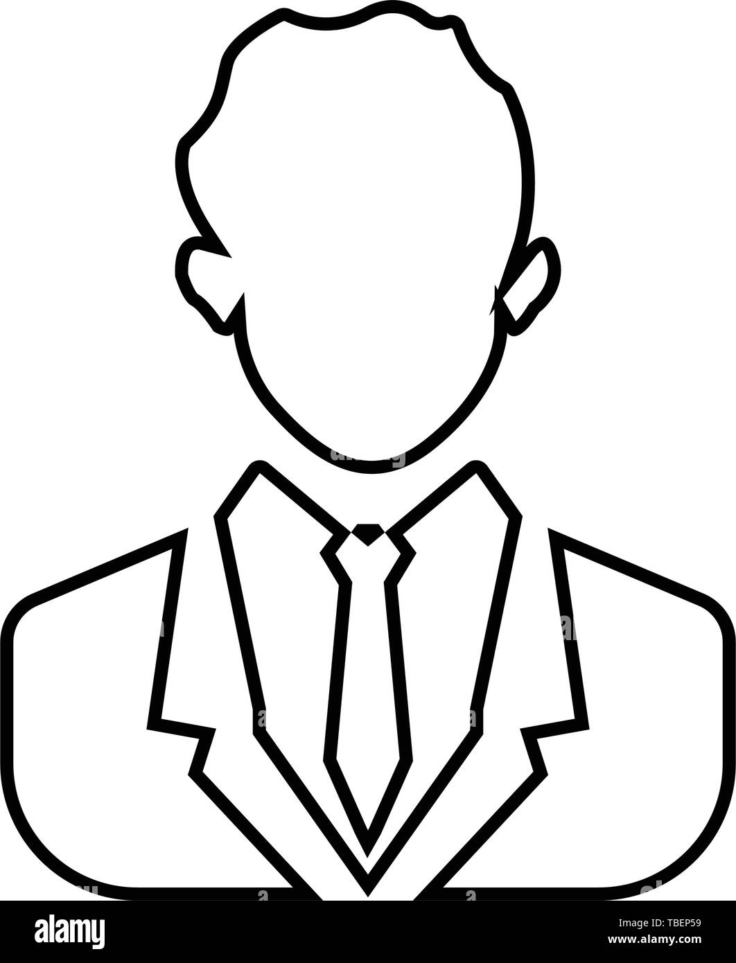 Geschäftsmann lineare icon-Vektor. Geschäftsmann avatar Profilbild line Art Symbol Stock Vektor