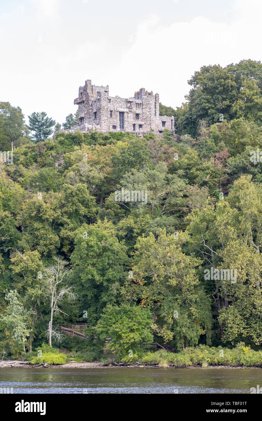 Gilette Burg, der Heimat der Schauspieler William Gillette, Gillette Schloss State Park, Connecticut River, Lyme, Connecticut, USA Stockfoto