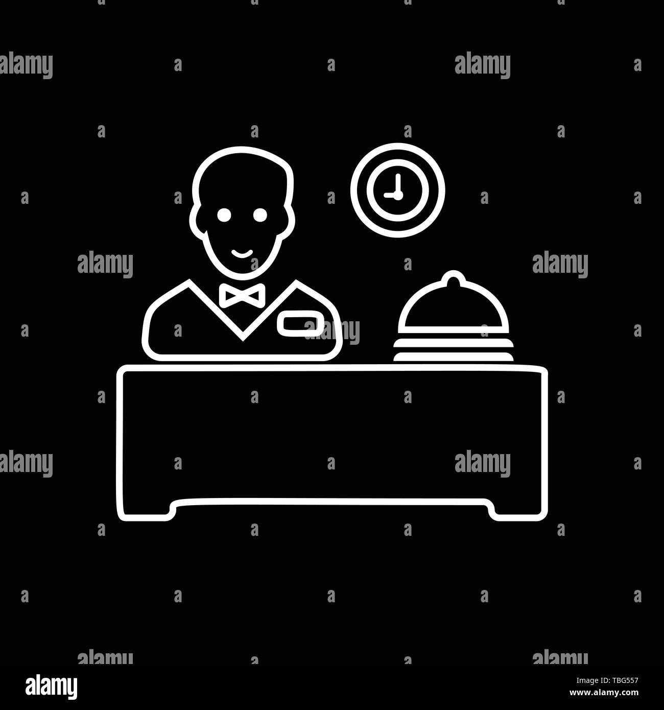 Hotel rezeption Vektor icon Stock Vektor