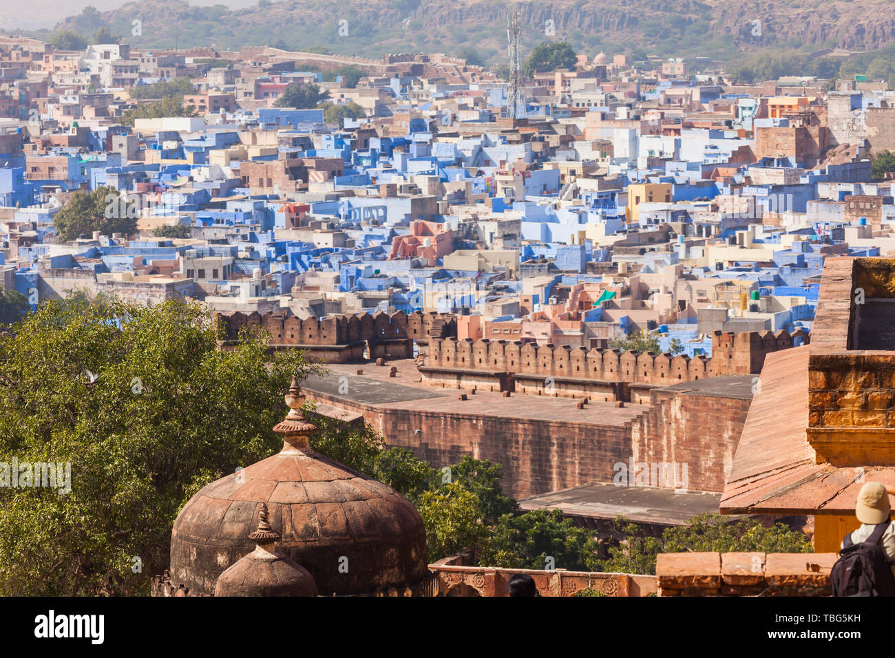 Blue City von Mehrangarh Fort gesehen Stockfoto