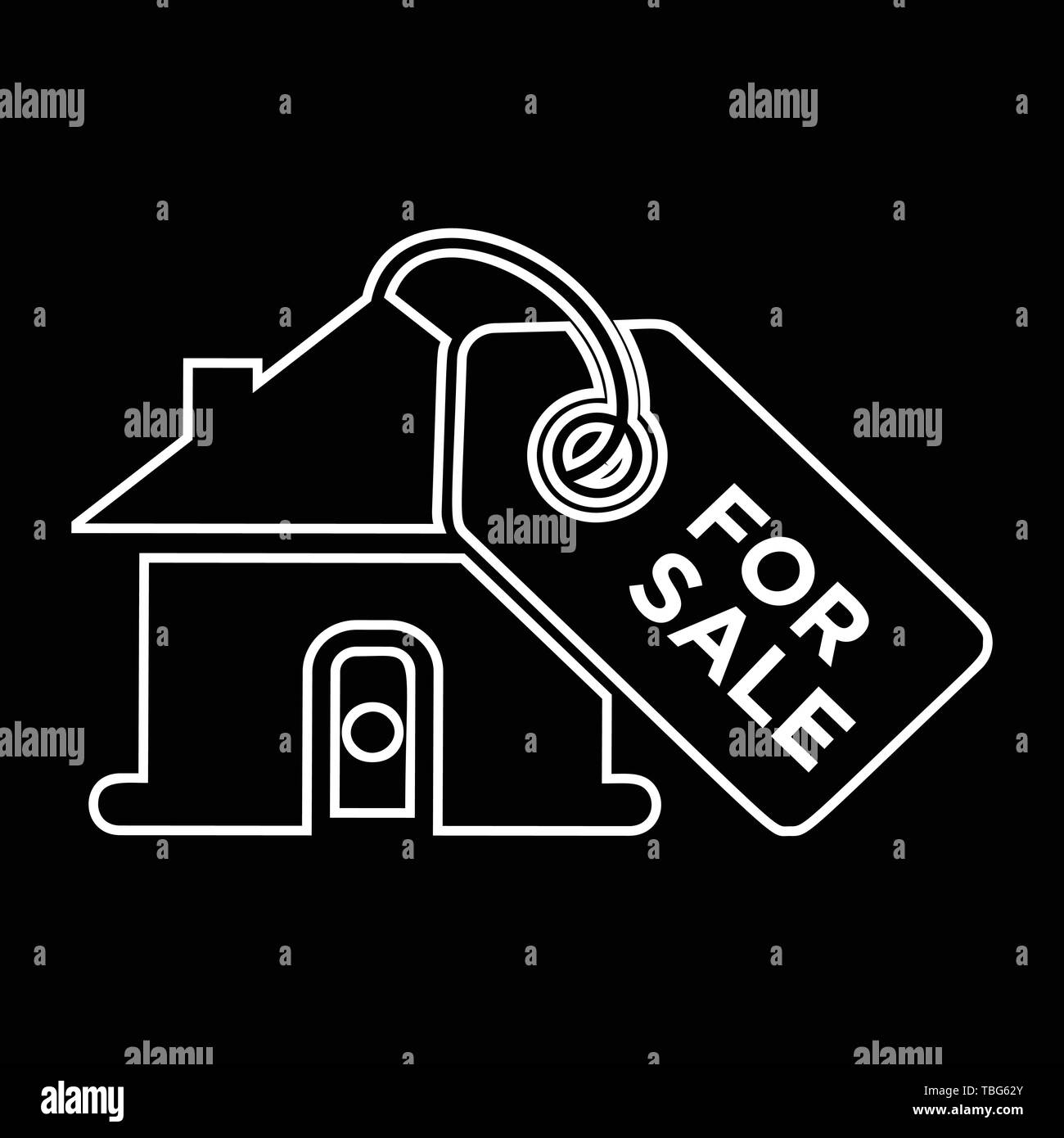 Home Verkauf Symbol - Immobilien Verkauf Zeichen Stock Vektor