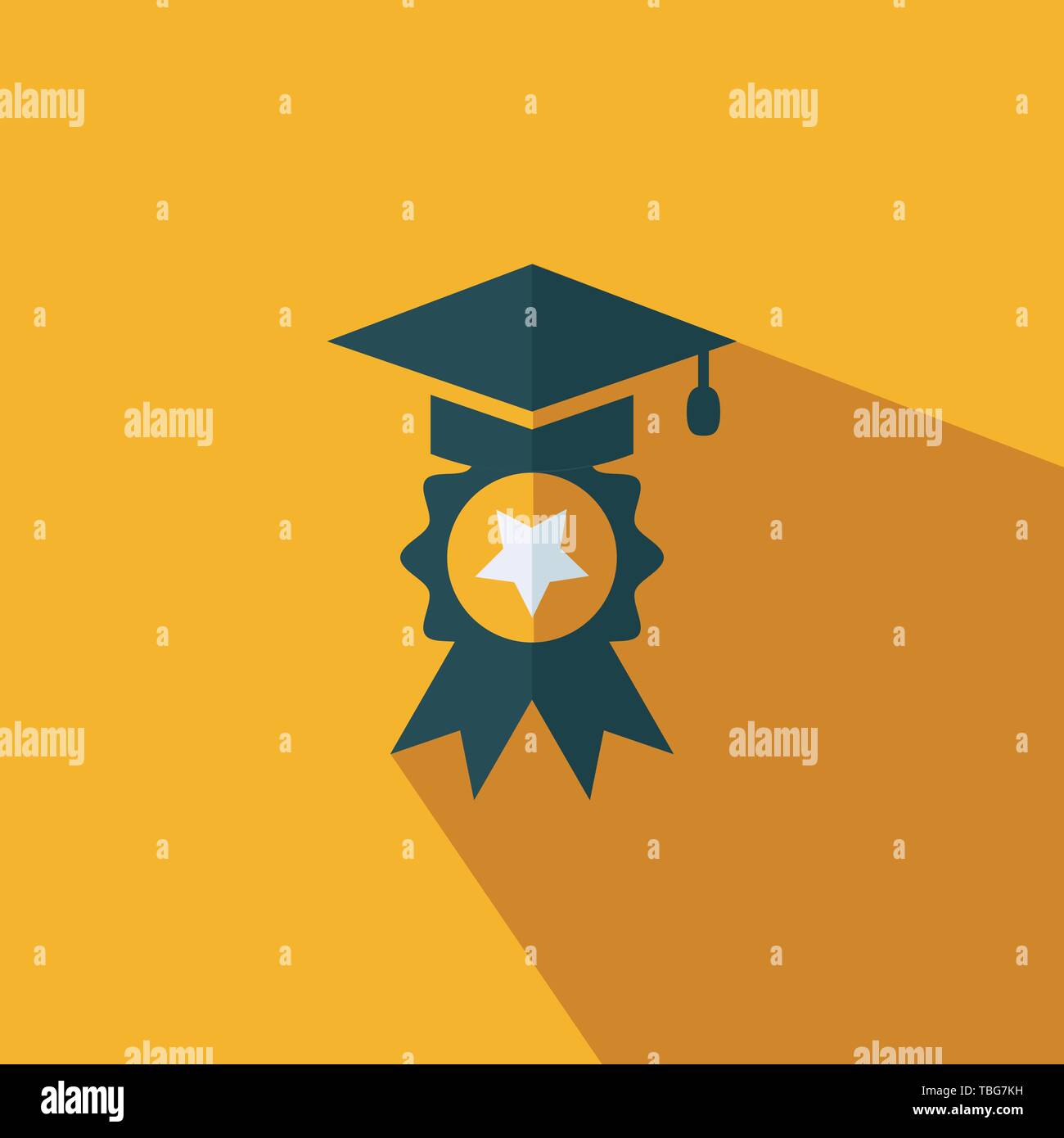 Staffelung Achievement Award ribbons Symbol-bildung Skalenhaube Symbol in trendigen Stil Stock Vektor