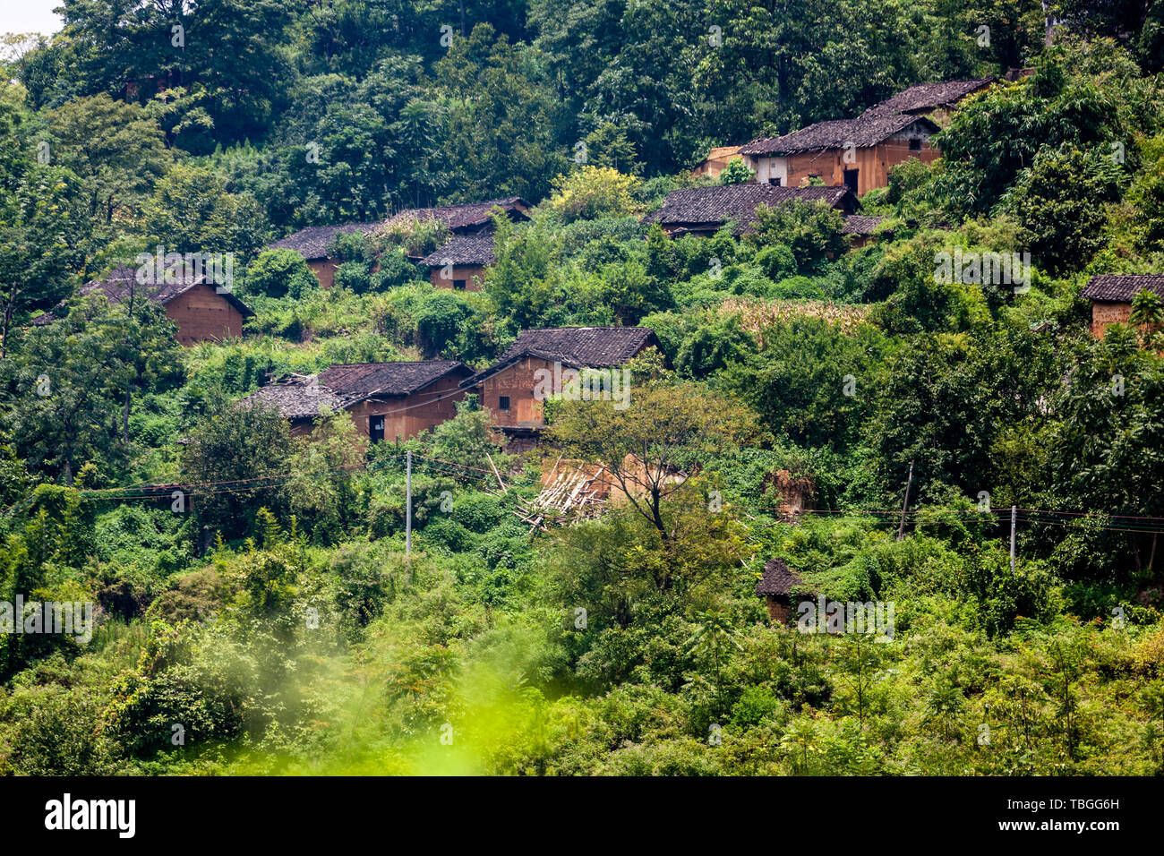 Drei Reihen von Yaozhai Natur Stockfoto