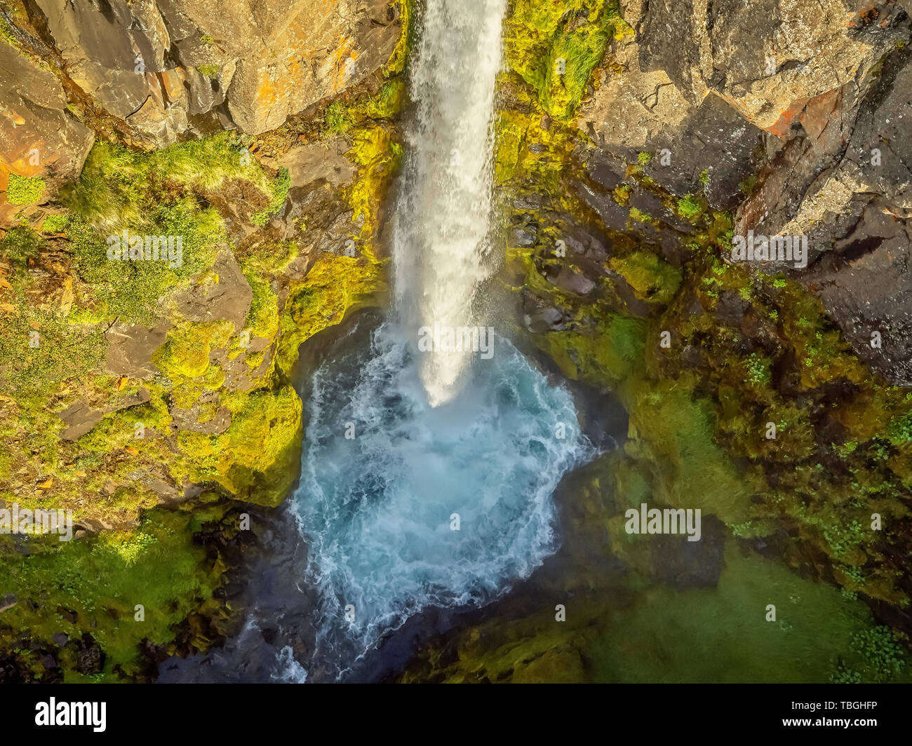 Wasserfall, Munkathvera Fluss, Eyjafjordur, Island Stockfoto