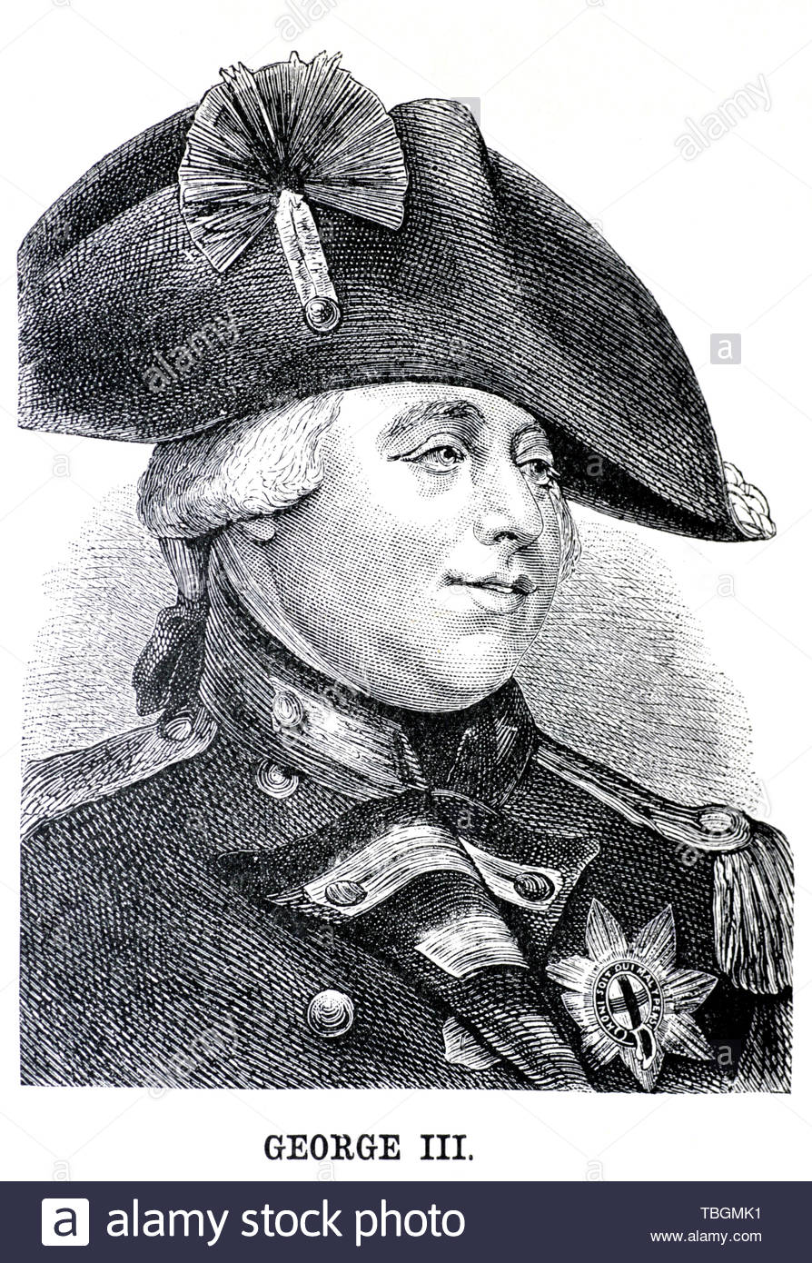 Porträt Georg III., 1738–1820, war König von Großbritannien und König von Irland von 1760 bis zu seinem Tod Stockfoto