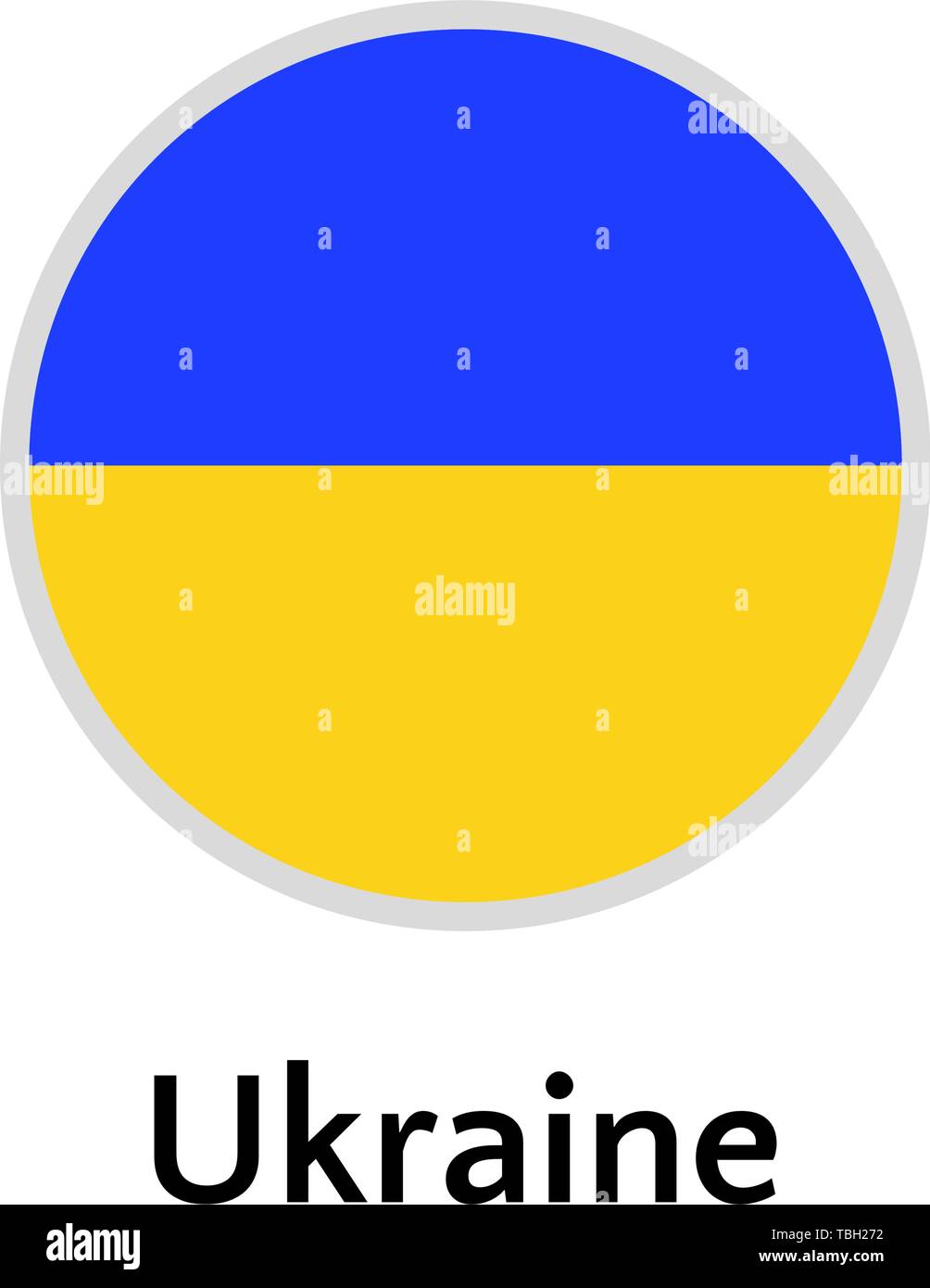 Ukraine Flagge runde, flache Symbol, europäischen Land Vector Illustration Stock Vektor