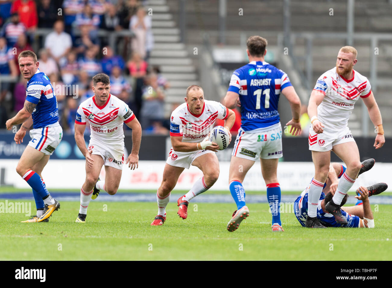 1. Juni 2019, total Gottlosen Stadium, St Helens, England; Coral Challenge Cup 2019, Viertelfinale, St Helens vs Wakefield Trinity; James Roby von St Helens Credit: Richard Long/News Bilder Stockfoto