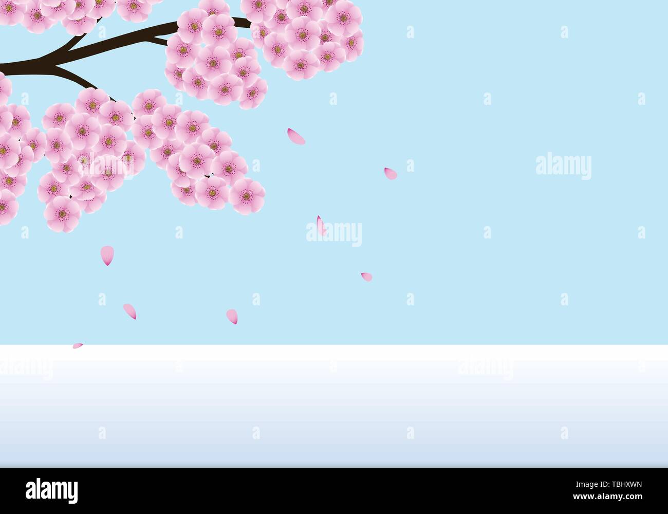 Natur Hintergrund mit rosa blumenmuster Zweig. Stock Vektor