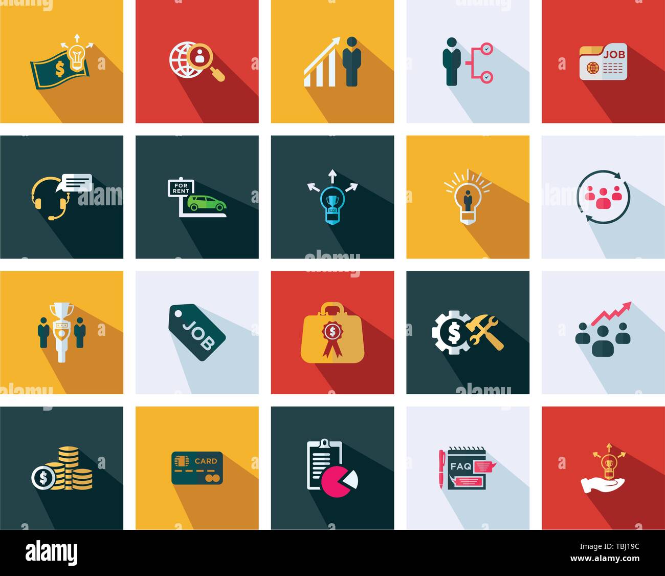 Corporate Development Icons Set-Business Flat Zeichen gesetzt Stock Vektor