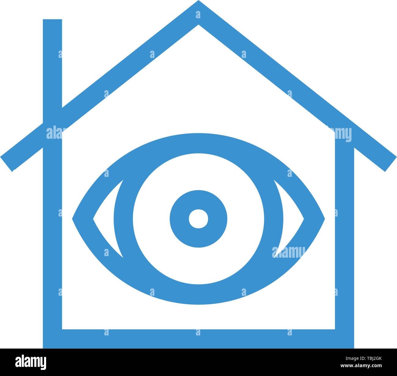 Haus mit Auge Zeichen icon-Vektor Stock Vektor