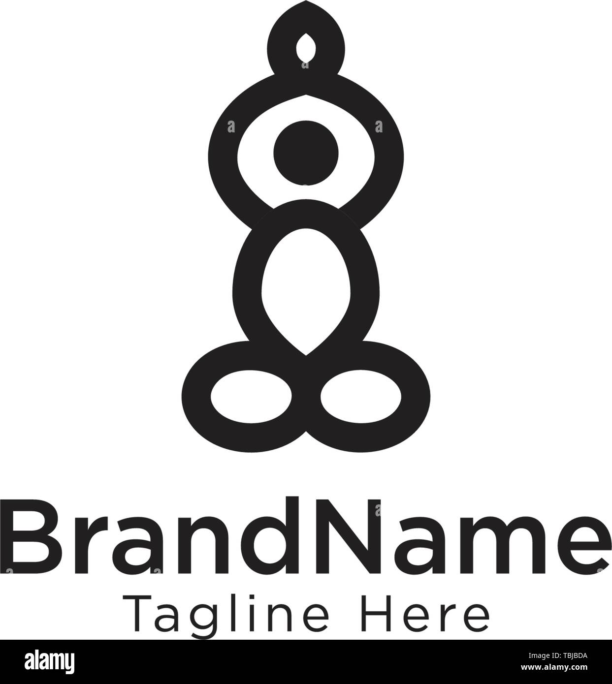Yoga logo template Vector schwarz Stock Vektor
