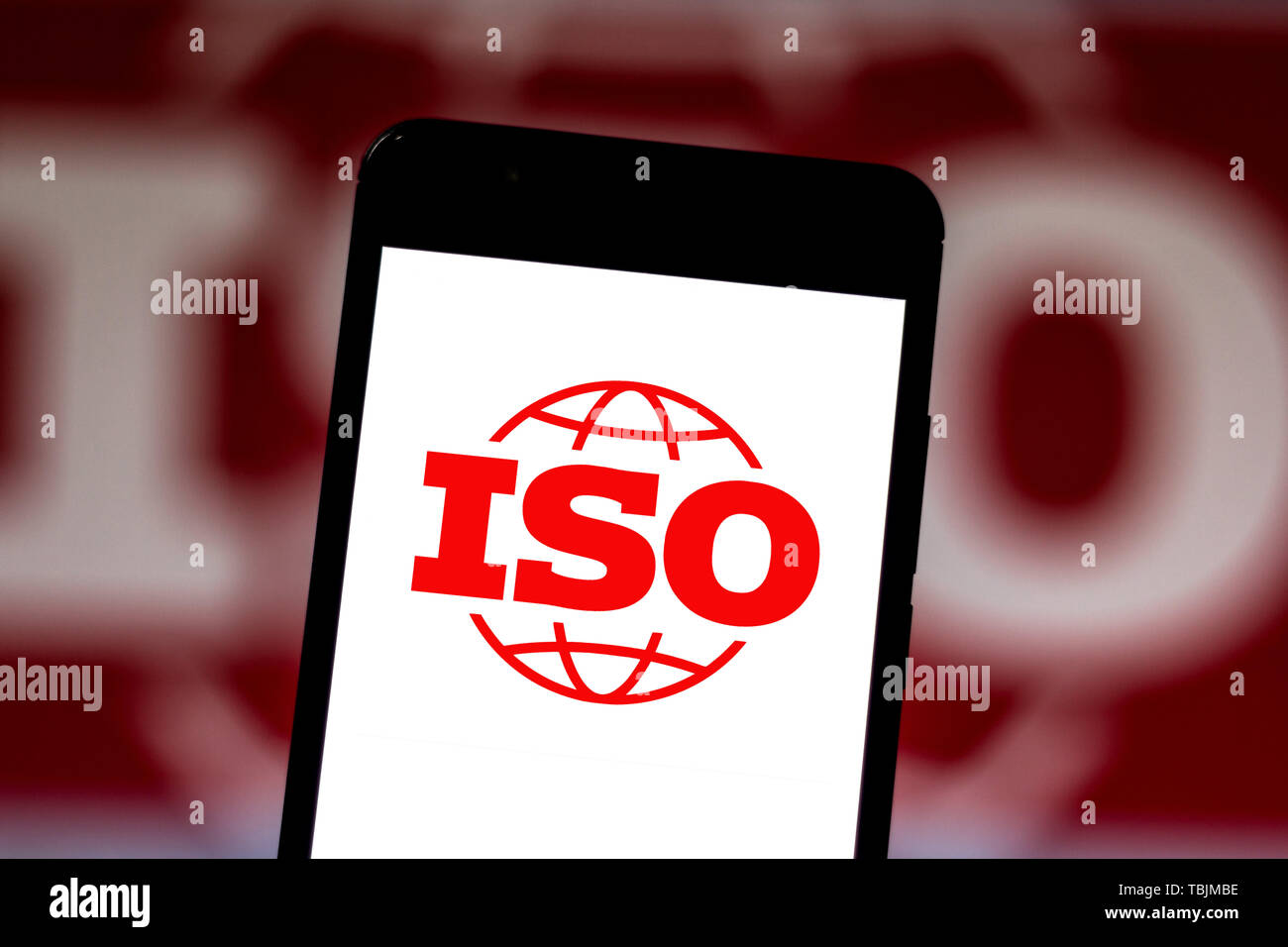 Brasilien. 1. Juni 2019. In diesem Foto Abbildung: eine Internationale Organisation für Normung (ISO) Logo auf dem Smartphone angezeigt. Credit: Rafael Henrique/SOPA Images/ZUMA Draht/Alamy leben Nachrichten Stockfoto