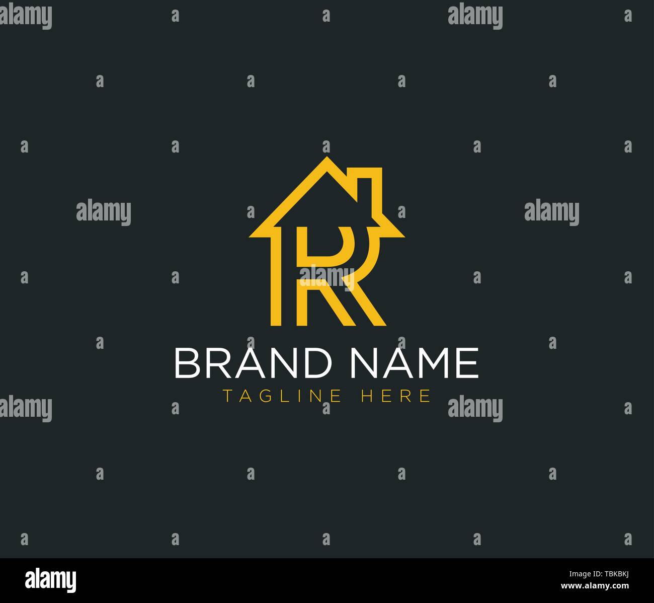 R Schreiben Immobilien Logo Design - Immobilien Logo. Stock Vektor