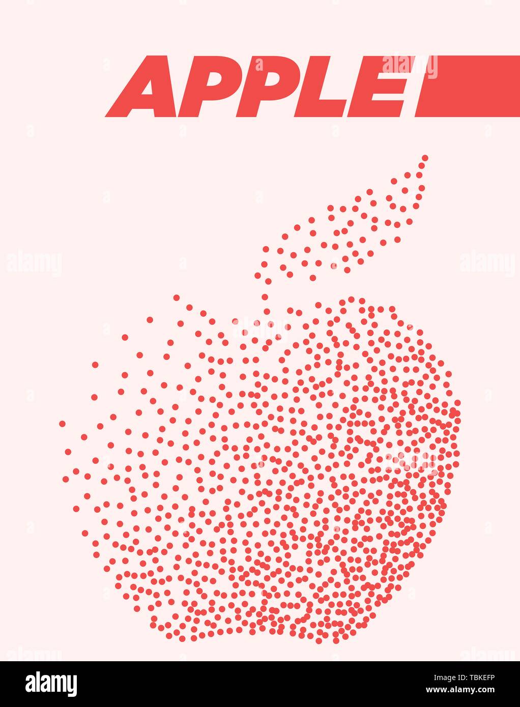 Apple moderne Rasterpunkt Plakat mit hellen Farben Stock Vektor
