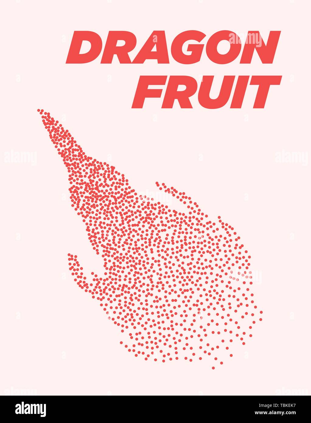Drachenfrucht moderne Rasterpunkt Plakat mit hellen Farben Stock Vektor