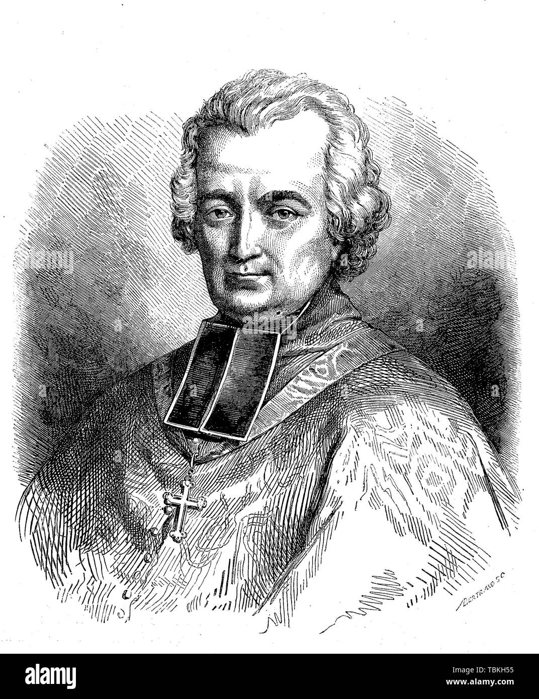 Jean-Louis Anne Madelain Lefebvre de Cheverus, bekannt als John cheverus, 1768-1836, einem französischen katholischen Bischof und spätere Kardinal, 1880, historische Stockfoto