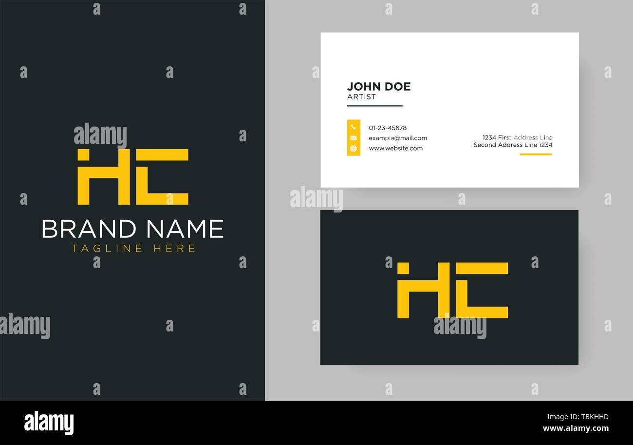 Premium schreiben HC Logo mit einem eleganten corporate identity Vorlage Stock Vektor