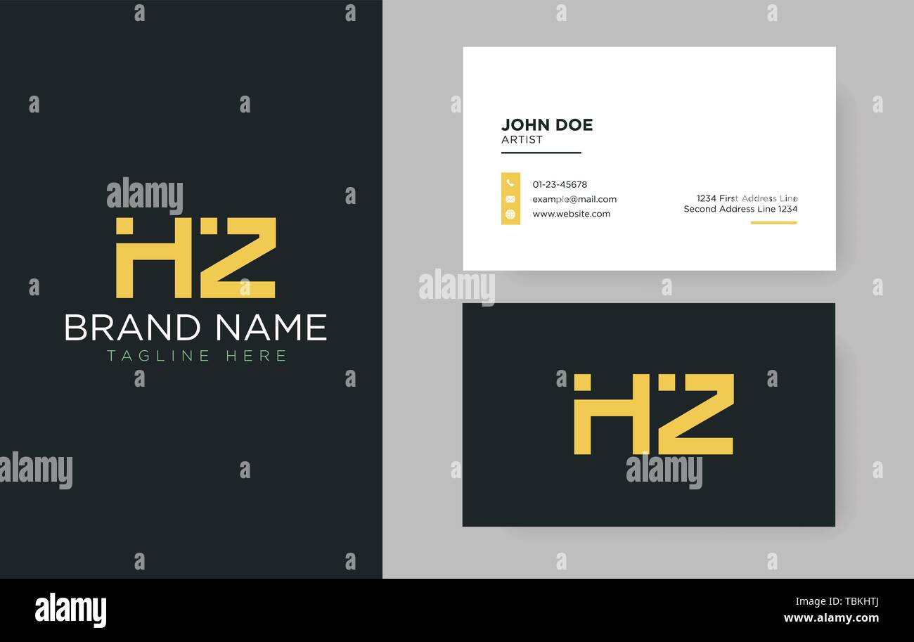 Premium schreiben HZ Logo mit einem eleganten corporate identity Vorlage Stock Vektor