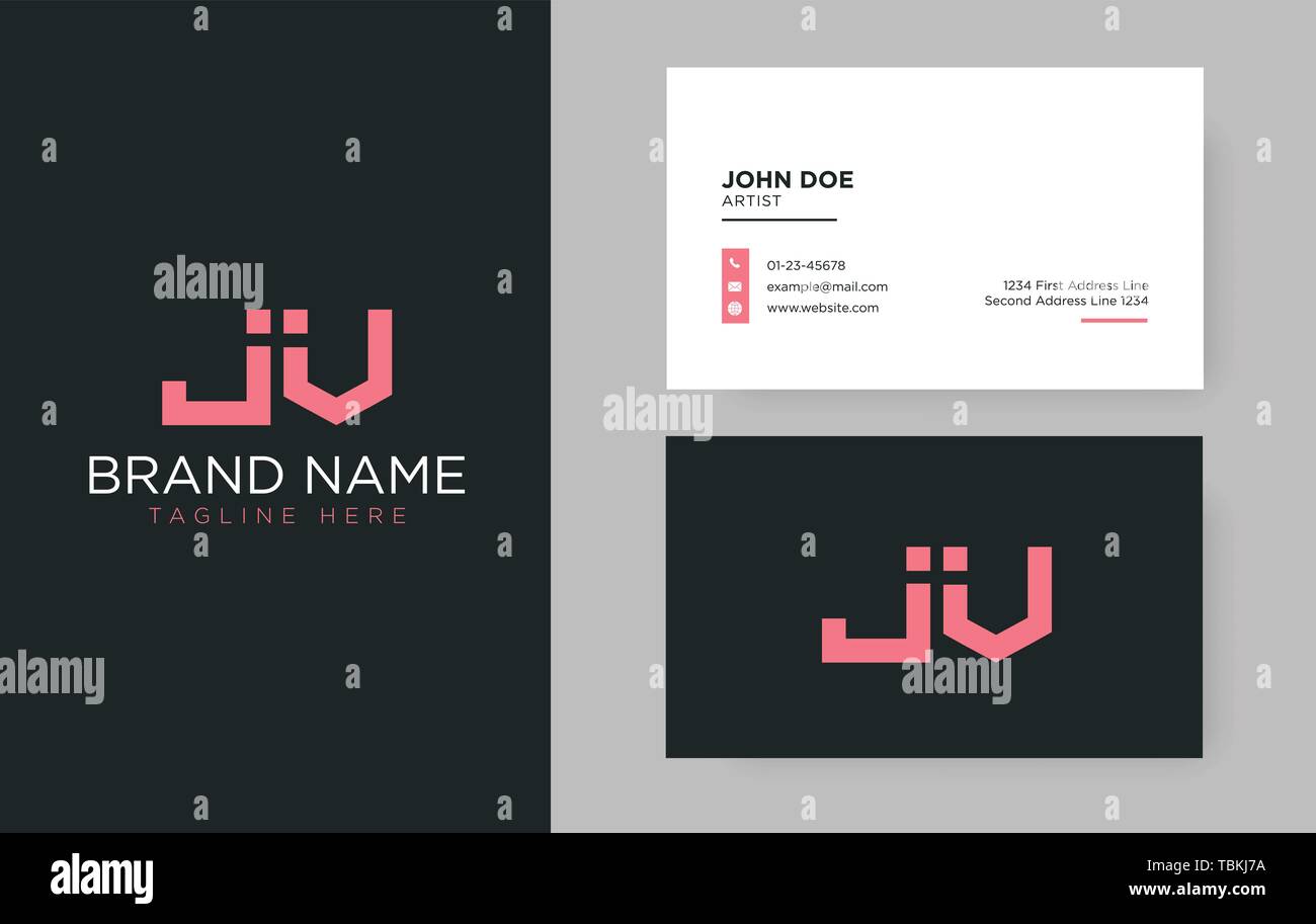 Premium schreiben JV-Logo mit einem eleganten corporate identity Vorlage Stock Vektor