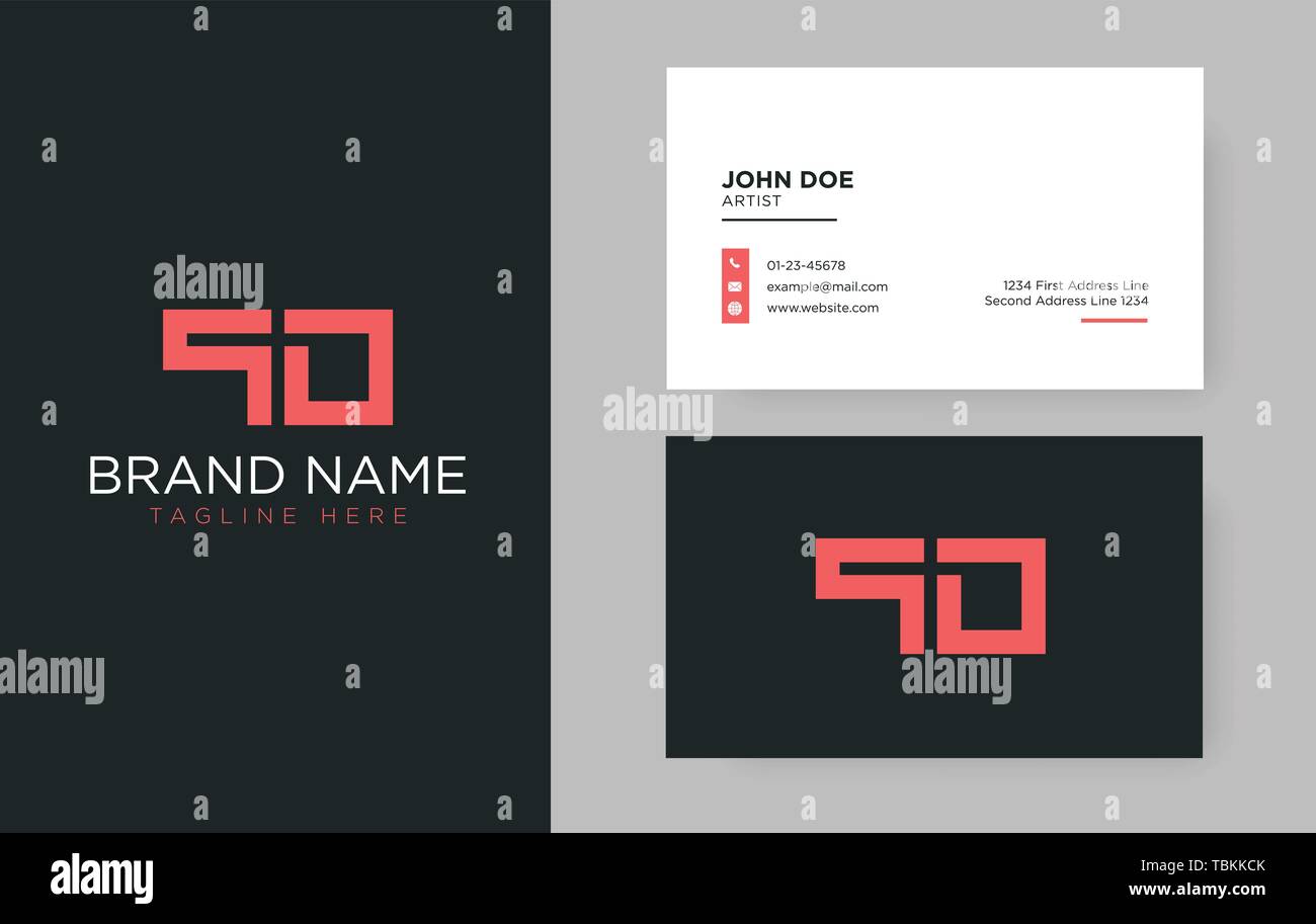Premium Buchstaben QD-Logo mit einem eleganten corporate identity Vorlage Stock Vektor