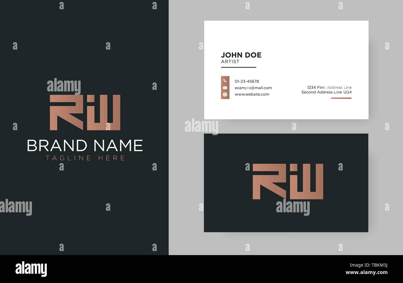 Premium schreiben RW-Logo mit einem eleganten corporate identity Vorlage Stock Vektor