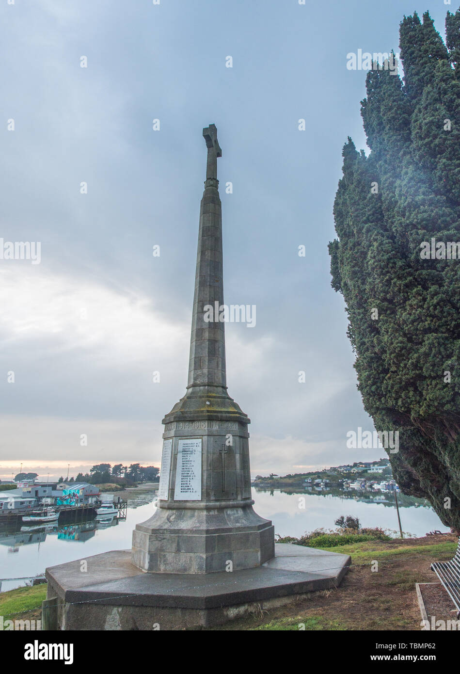 Ersten Weltkrieg Memorial, Riverton Aparima, Southland, Neuseeland Stockfoto