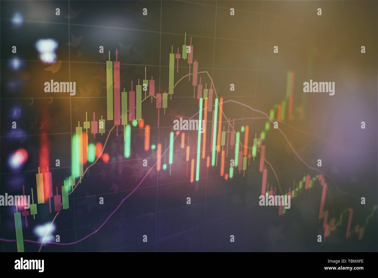 Fixed Income und Emerging Markets: Die Charts und zusammenfassende Informationen über "Business Statistiken und Analysen Wert' Stockfoto