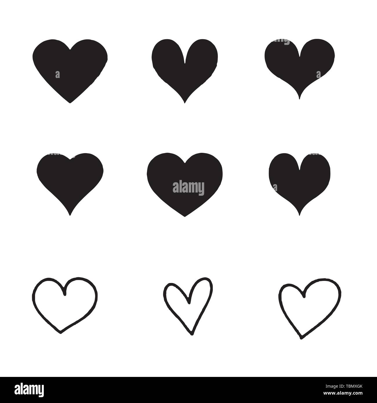 Der stilisierte Herzen Vector Illustration Stock Vektor