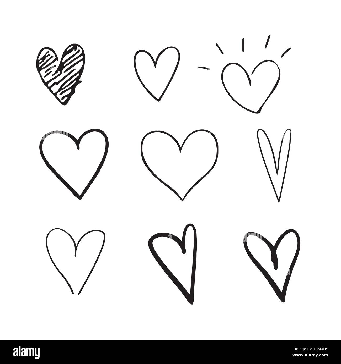 Der stilisierte Herzen Vector Illustration Stock Vektor
