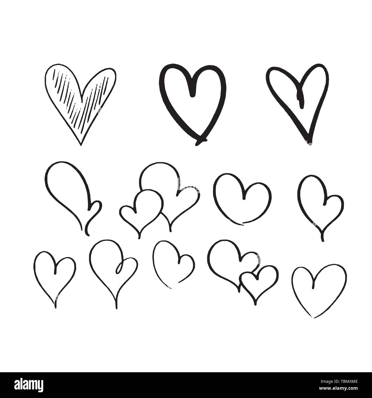 Der stilisierte Herzen Vector Illustration Stock Vektor