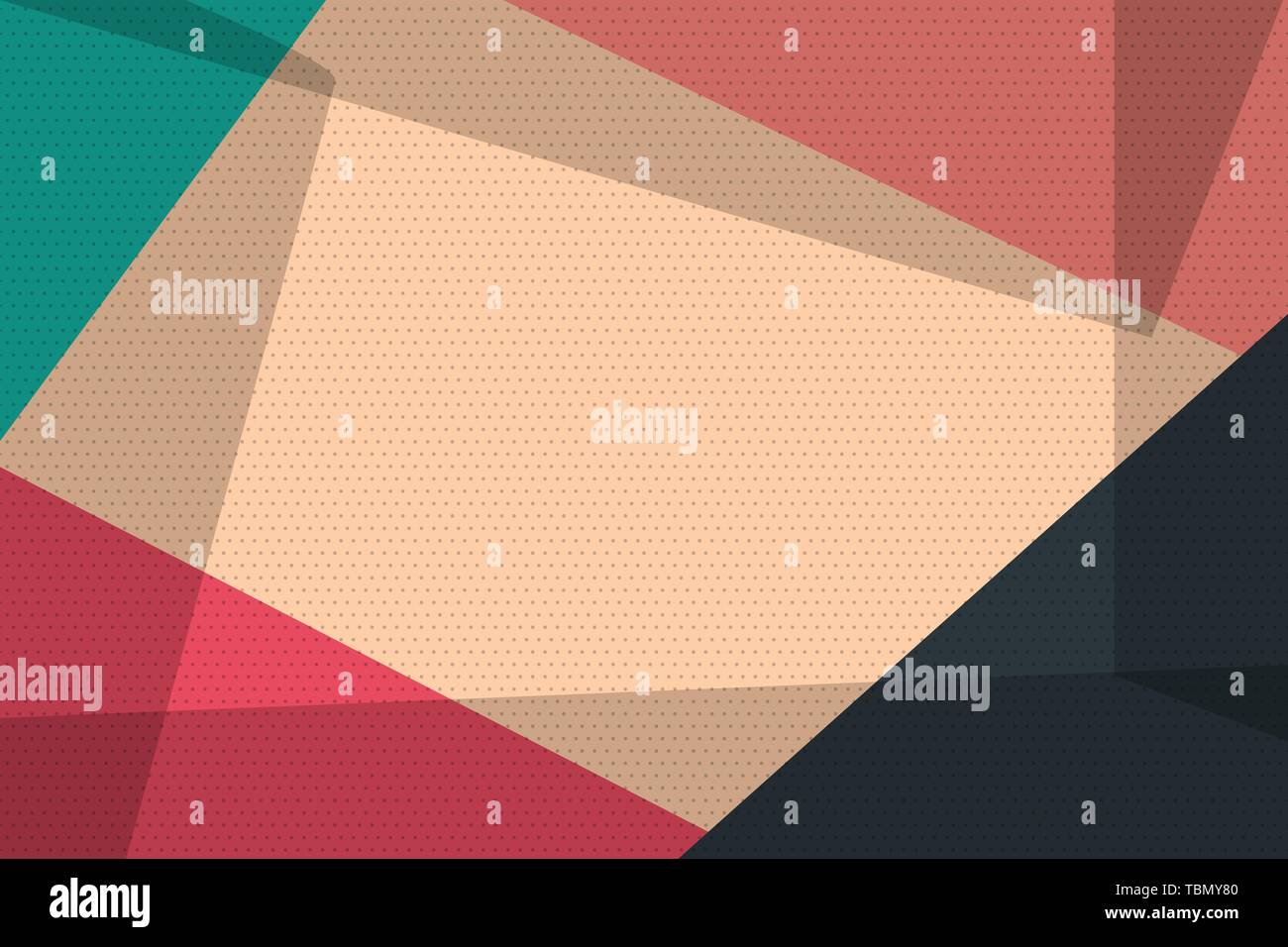 Comic geometrische Pop Art retro Hintergrund. Abstract vector Pattern 80s-90s. Halbton trendige Rahmen für Text Banner. Stock Vektor