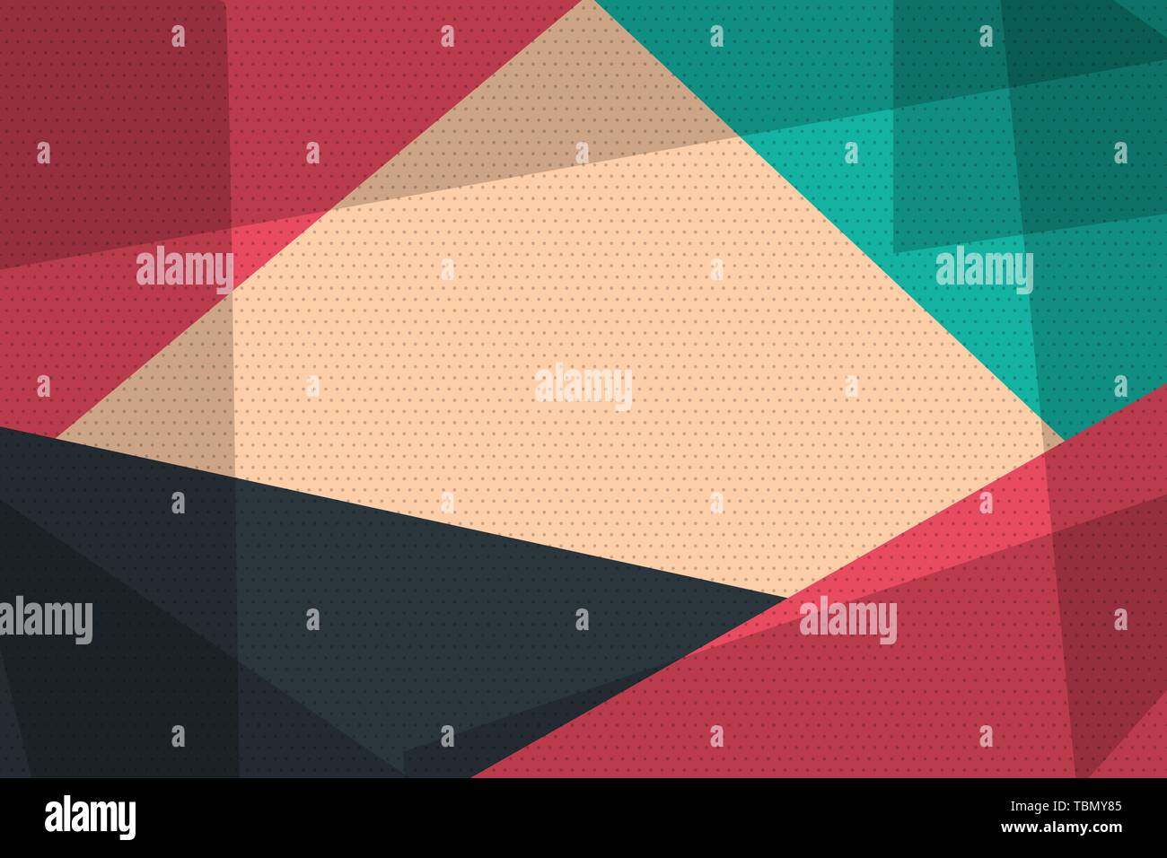 Comic geometrische Pop Art retro Hintergrund. Abstract vector Pattern 80s-90s. Halbton trendige Rahmen für Text Banner. Stock Vektor